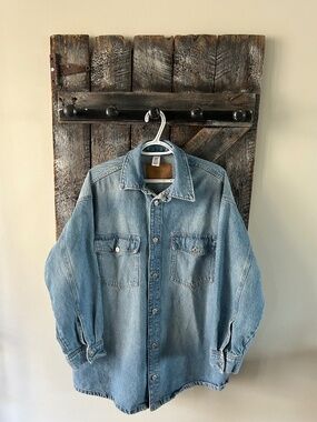 Men's H&M &Denim Light Wash Jean Shacket